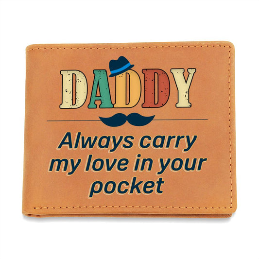 Daddy Always Carry My Love Custom Dad Letter Wallet | Perfect Gifts for the Father in Your Life