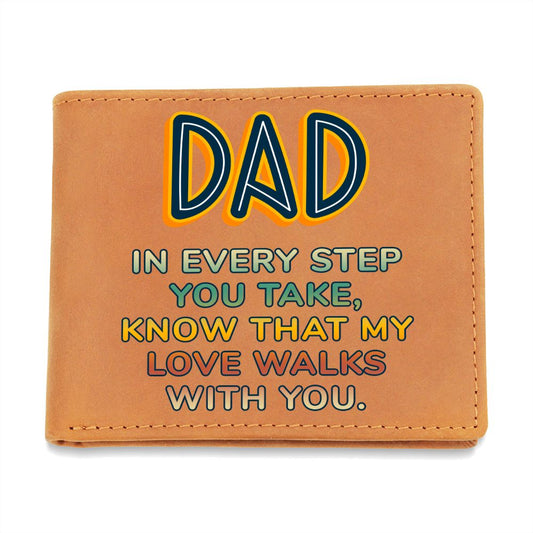 Dad In Every Step Custom Dad Letter Wallet | Perfect Gifts for the Father in Your Life