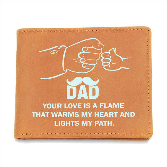 Dad Love is a Flame Custom Dad Letter Wallet | Perfect Gifts for the Father in Your Life