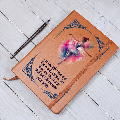 Ballerina Design Leather Message Journal | Perfect For You or As a Gift