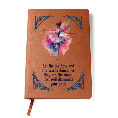 Ballerina Design Leather Message Journal | Perfect For You or As a Gift