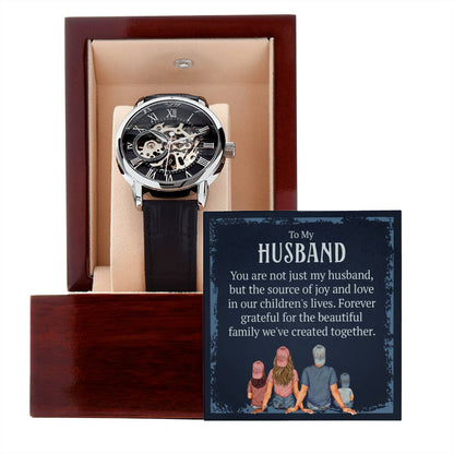 To My Husband, You are not just my husband Skeleton Watch is the Perfect Birthday, Anniversary, Fathers Day, and special Gift For your Husband