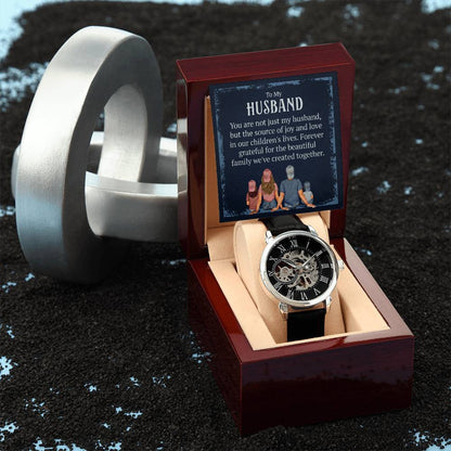 To My Husband, You are not just my husband Skeleton Watch is the Perfect Birthday, Anniversary, Fathers Day, and special Gift For your Husband
