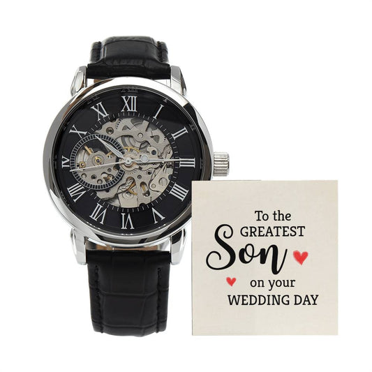 To the greatest son Skeleton Watch makes for the Perfect Birthday, Graduation, Wedding, First Job, or Random Gift For your Son