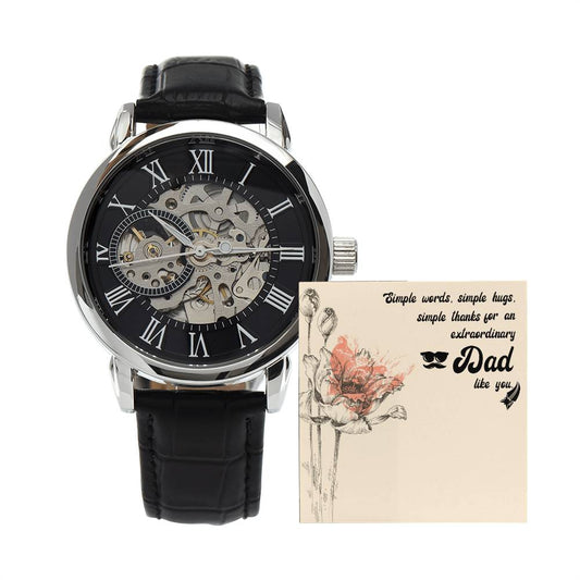 simple thanks for an extraordinary Dad like you. Skeleton Watch is the Perfect Birthday, Anniversary, Fathers Day, and special Gift For Dad