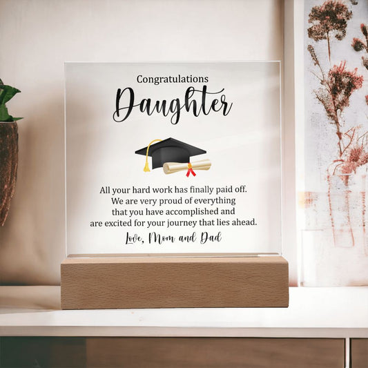 Congratulations Daughter Graduation Square Acrylic Plaque