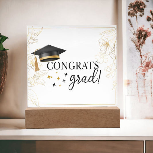 Congrats Grad! Graduation Gift Square Acrylic Plaque