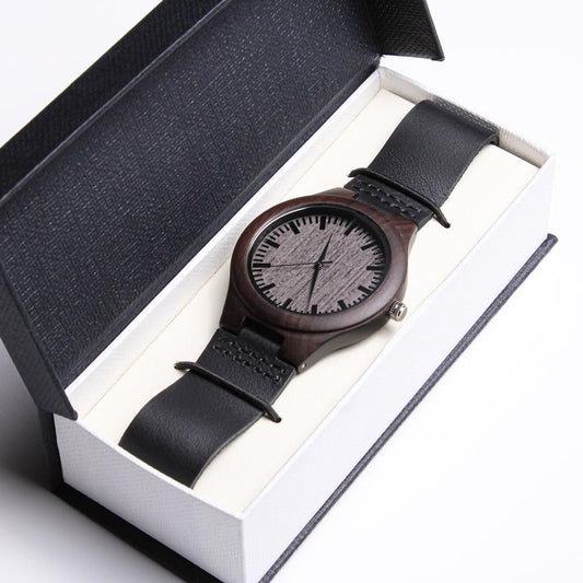 To My King Engraved Wood Watch | Perfect Birthday, Wedding Anniversary, Holiday Gift for Husband