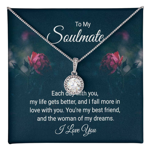 To my soulmate - each day with you Eternal Hope Necklace - Perfect Gift for Wedding Anniversary, Birthdays and Holiday Gift