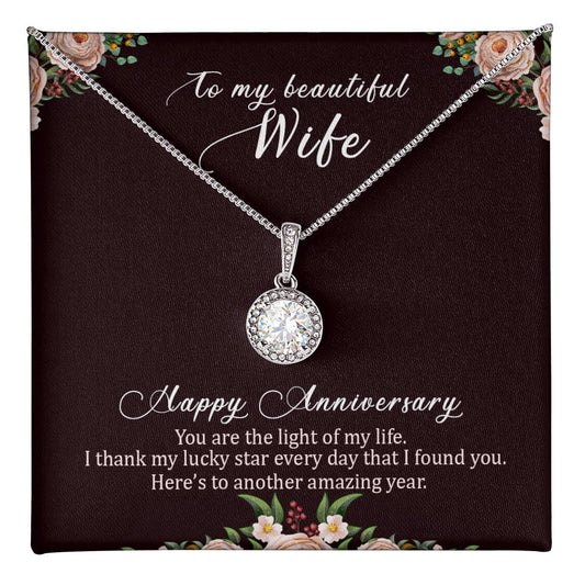 To my beautiful wife happy anniversary Eternal Hope Necklace - Perfect Gift for Wedding Anniversary, Birthdays and Holiday Gift