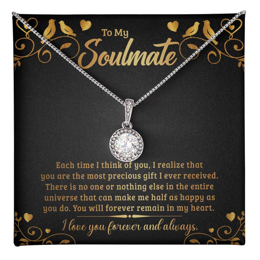 To My Soulmate - Each time I think of you Eternal Hope Necklace - Perfect Gift for Wedding Anniversary, Birthdays and Holiday Gift