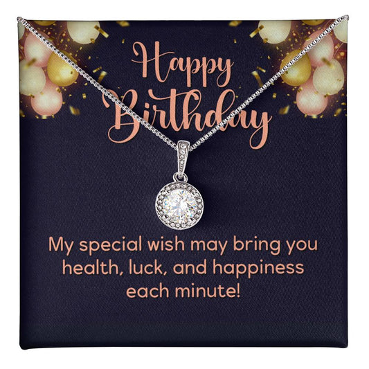 Happy Birthday Eternal Hope Necklace - Perfect Gift for Wedding Anniversary, Birthdays and Holiday Gift