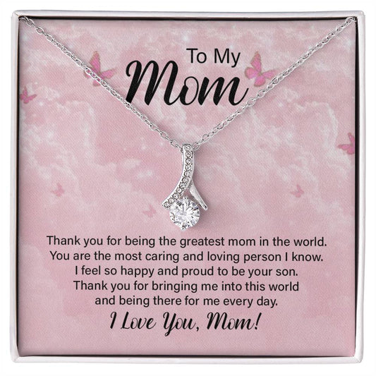 To my mom - thank you for the greatest mom Alluring Necklace Perfect Gift for Anniversary, Birthdays and Holiday Gift