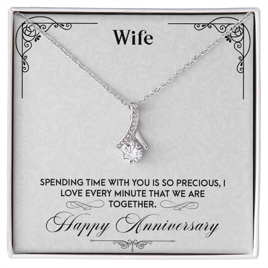 Wife-Happy Anniversary Alluring Necklace Perfect Gift for Anniversary, Birthdays and Holiday Gift