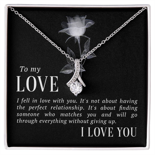 To my love-I fell in love Alluring Necklace Perfect Gift for Anniversary, Birthdays and Holiday Gift