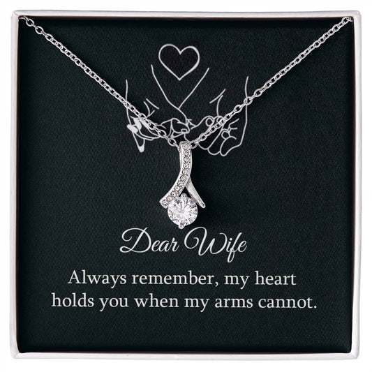 Dear wife - always remember Alluring Necklace Perfect Gift for Anniversary, Birthdays and Holiday Gift