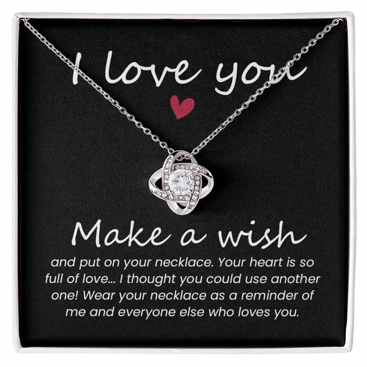 I love you Love Knot Necklace Perfect Gift for Anniversary, Birthdays and Holiday Gift