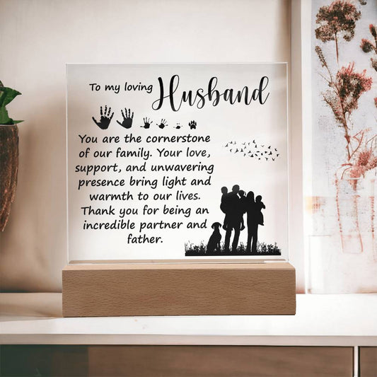 To My Loving Husband Square Acrylic Plaque