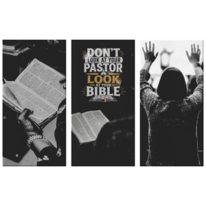 “Don’t Look at Your Pastor, Look at Your Bible” 3 Piece Canvas Prints